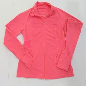Old Navy Active Compression Zip Up w/ Pockets Thumb Holes Bright Pink
